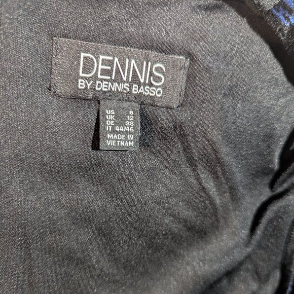 Dennis Basso Long Sleeve Royal Blue and Black Dress, Size 8. - Picture 11 of 12